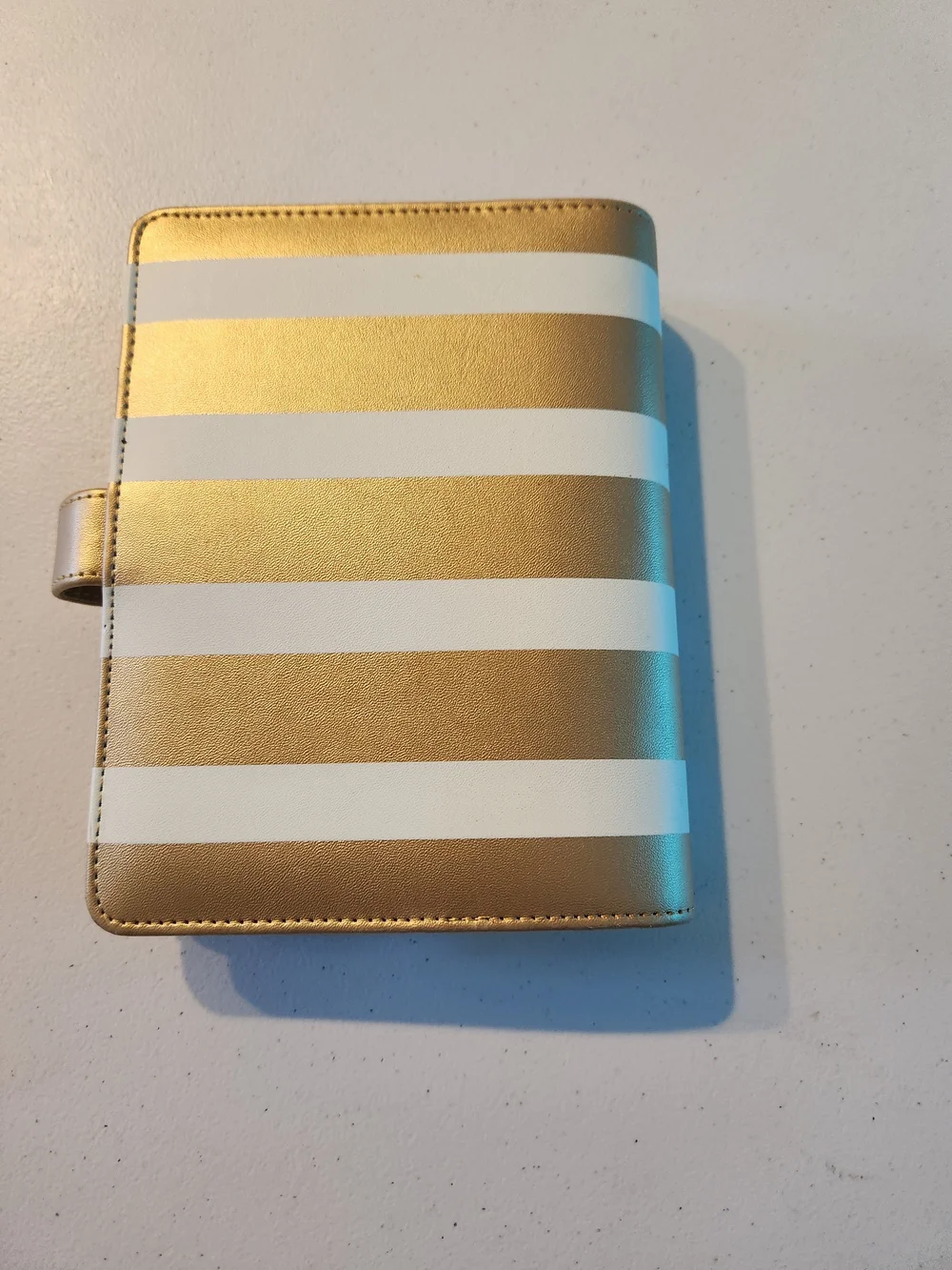 Recollections Gold & White Striped Planner - 6-Ring Organizer